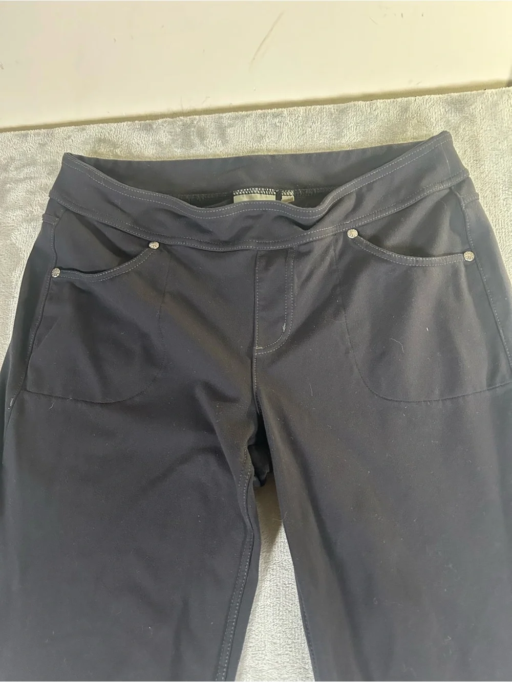 Athleta Black low rise straight leg flared Active Pants - Picture 8 of 12